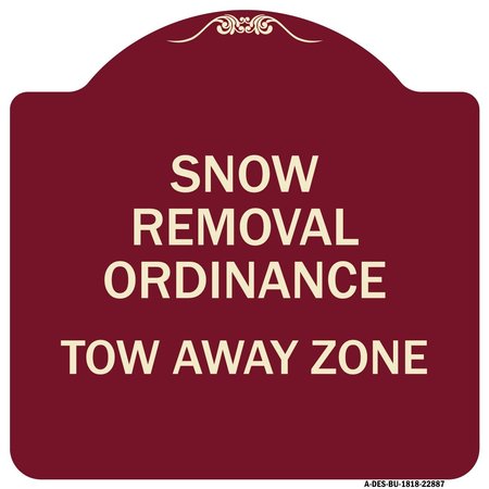 SIGNMISSION Snow Emergency Route Tow Away Zone W/ Graphic Heavy-Gauge Aluminum Sign, 18" x 18", BU-1818-22887 A-DES-BU-1818-22887